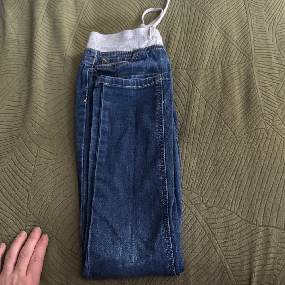 Justice Blue Jean Jeggings slim with Gray Waistband